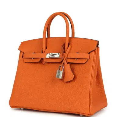 HERMÈS Hermes Birkin 25 Orange Togo Palladium Hardware | Thumbnail 5 HERMÈS Hermes Birkin 25 Orange Togo Palladium Hardware | Thumbnail 5