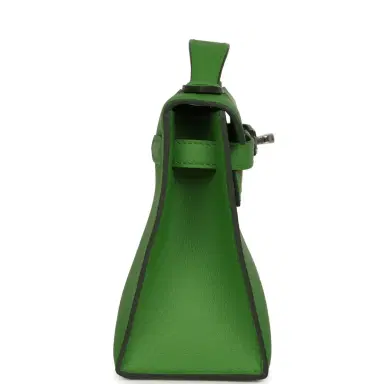 HERMÈS Hermes Kelly Pochette Vert Yucca Swift Palladium Hardware | Thumbnail 3 HERMÈS Hermes Kelly Pochette Vert Yucca Swift Palladium Hardware | Thumbnail 3