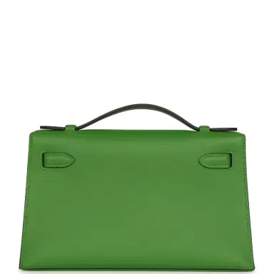 HERMÈS Hermes Kelly Pochette Vert Yucca Swift Palladium Hardware | Thumbnail 4 HERMÈS Hermes Kelly Pochette Vert Yucca Swift Palladium Hardware | Thumbnail 4