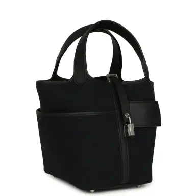 HERMÈS Hermes Picotin Cargo 18 Black Toile Goeland and Swift Palladium Hardware | Thumbnail 2 HERMÈS Hermes Picotin Cargo 18 Black Toile Goeland and Swift Palladium Hardware | Thumbnail 2