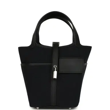 HERMÈS Hermes Picotin Cargo 18 Black Toile Goeland and Swift Palladium Hardware | Thumbnail 1 HERMÈS Hermes Picotin Cargo 18 Black Toile Goeland and Swift Palladium Hardware | Thumbnail 1