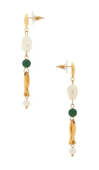 Casa Clara La Paz Wood And Gold Beaded Earring | Thumbnail 2 Casa Clara La Paz Wood And Gold Beaded Earring | Thumbnail 2