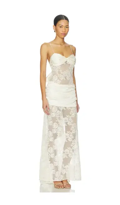 For Love & Lemons Corded Lace Silk Jacquard Maxi Dress | Thumbnail 2 For Love & Lemons Corded Lace Silk Jacquard Maxi Dress | Thumbnail 2