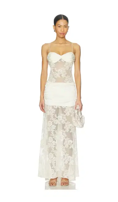 For Love & Lemons Corded Lace Silk Jacquard Maxi Dress | Thumbnail 1 For Love & Lemons Corded Lace Silk Jacquard Maxi Dress | Thumbnail 1