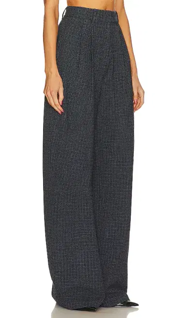 L'Academie The High Waist Pleated Plaid Trouser | Thumbnail 2 L'Academie The High Waist Pleated Plaid Trouser | Thumbnail 2