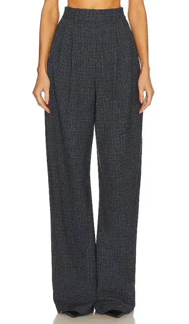 L'Academie The High Waist Pleated Plaid Trouser | Thumbnail 1 L'Academie The High Waist Pleated Plaid Trouser | Thumbnail 1
