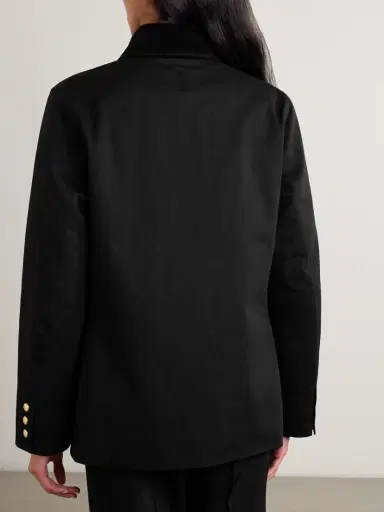 Frame + Ritz Paris Corduroy-trimmed Embroidered Cotton-twill Jacket | Thumbnail 4 Frame + Ritz Paris Corduroy-trimmed Embroidered Cotton-twill Jacket | Thumbnail 4