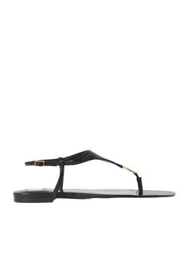 Saint Laurent Cassandre Logo-embellished Leather Slingback Sandals | Thumbnail 1 Saint Laurent Cassandre Logo-embellished Leather Slingback Sandals | Thumbnail 1