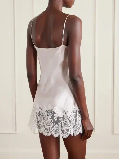 Carine Gilson Lace-trimmed Silk-satin Nightdress | Thumbnail 3 Carine Gilson Lace-trimmed Silk-satin Nightdress | Thumbnail 3