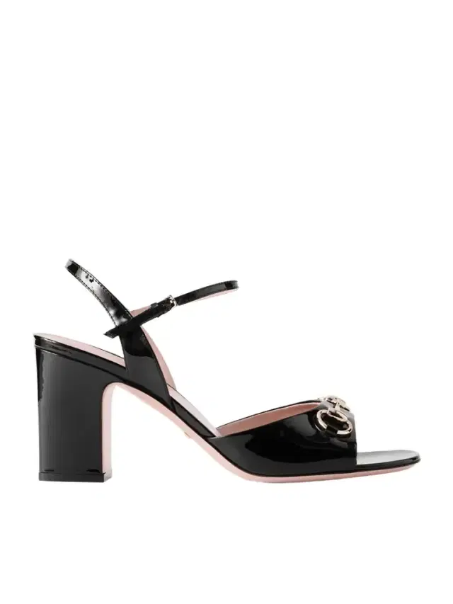 Horsebit-embellished Patent-leather Sandals Horsebit-embellished Patent-leather Sandals