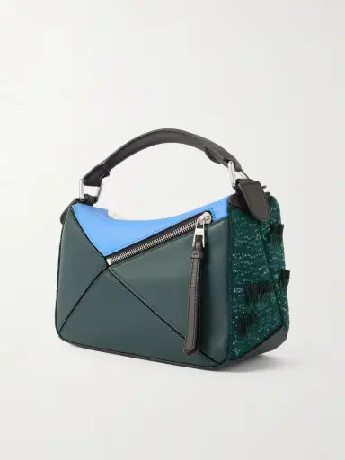 Loewe + Luis Wain Puzzle Futurist Cat Appliquéd Leather And Knitted Shoulder Bag | Thumbnail 3 Loewe + Luis Wain Puzzle Futurist Cat Appliquéd Leather And Knitted Shoulder Bag | Thumbnail 3
