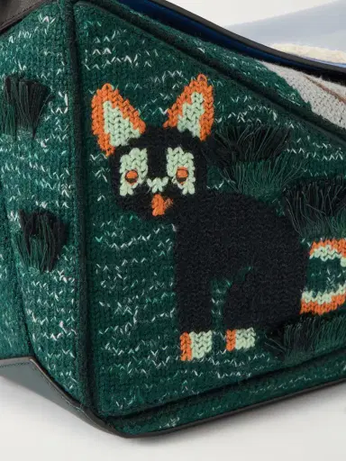 Loewe + Luis Wain Puzzle Futurist Cat Appliquéd Leather And Knitted Shoulder Bag | Thumbnail 4 Loewe + Luis Wain Puzzle Futurist Cat Appliquéd Leather And Knitted Shoulder Bag | Thumbnail 4