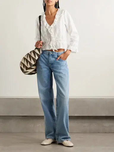 DÔEN Eldoris Lace-trimmed Pintucked Organic Cotton-voile Blouse | Thumbnail 2 DÔEN Eldoris Lace-trimmed Pintucked Organic Cotton-voile Blouse | Thumbnail 2