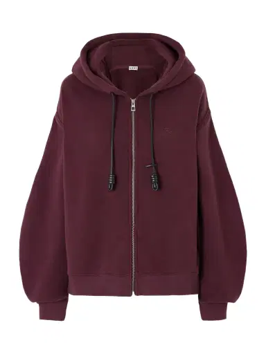 Loewe Flamenco Leather-trimmed Cotton-blend Jersey Hoodie | Thumbnail 1 Loewe Flamenco Leather-trimmed Cotton-blend Jersey Hoodie | Thumbnail 1