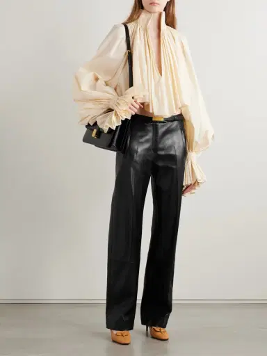 Khaite Miles Leather Straight-leg Pants | Thumbnail 2 Khaite Miles Leather Straight-leg Pants | Thumbnail 2