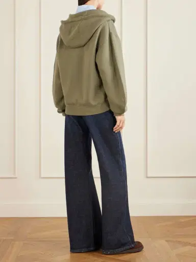 Loewe Flamenco Leather-trimmed Cotton-blend Jersey Hoodie | Thumbnail 3 Loewe Flamenco Leather-trimmed Cotton-blend Jersey Hoodie | Thumbnail 3