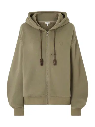 Loewe Flamenco Leather-trimmed Cotton-blend Jersey Hoodie | Thumbnail 1 Loewe Flamenco Leather-trimmed Cotton-blend Jersey Hoodie | Thumbnail 1