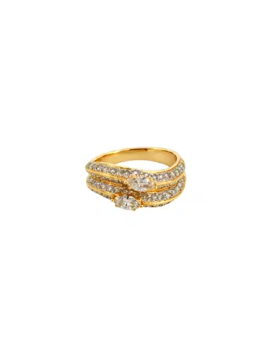 Wish Fine Jewelry 1.27ct Diamond 18K Gold Multi Row Ring | Thumbnail 1 Wish Fine Jewelry 1.27ct Diamond 18K Gold Multi Row Ring | Thumbnail 1
