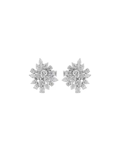 Wish Fine Jewelry 2.96ct Peridot Topaz Diamond 18K Gold Leaf Earrings | Thumbnail 1 Wish Fine Jewelry 2.96ct Peridot Topaz Diamond 18K Gold Leaf Earrings | Thumbnail 1