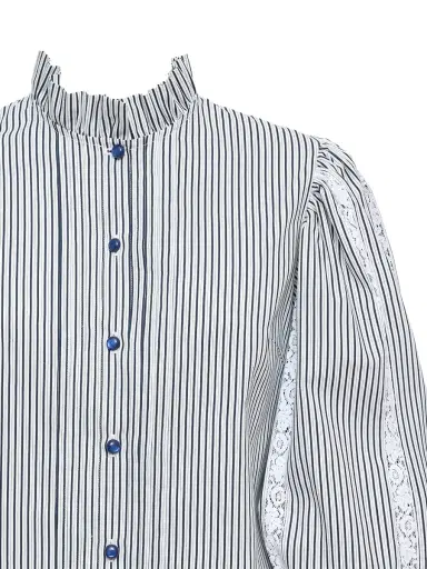 Loretta Caponi Anastasia Lace-Trimmed Cotton Blouse | Thumbnail 4 Loretta Caponi Anastasia Lace-Trimmed Cotton Blouse | Thumbnail 4