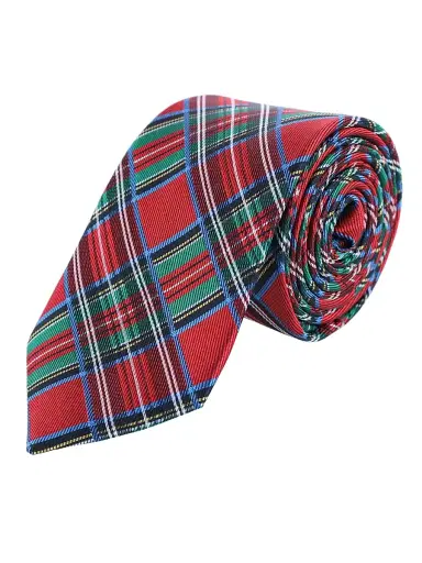 Trafalgar Men's Holiday Nicholas Plaid Tie | Thumbnail 2 Trafalgar Men's Holiday Nicholas Plaid Tie | Thumbnail 2