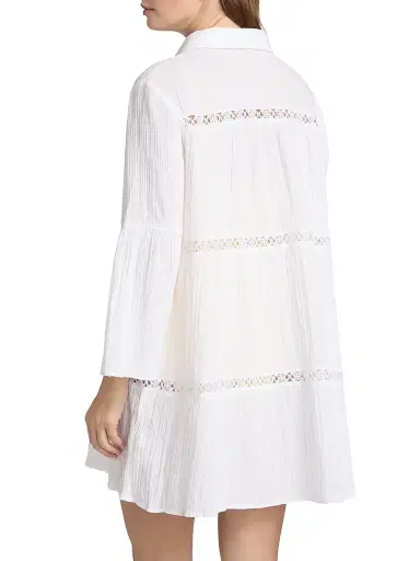 Lilly Pulitzer Women's Elspeth Tiered Cotton Cover-Up - White - Size Large | Thumbnail 4 Lilly Pulitzer Women's Elspeth Tiered Cotton Cover-Up - White - Size Large | Thumbnail 4