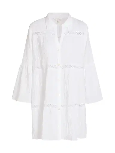 Lilly Pulitzer Women's Elspeth Tiered Cotton Cover-Up - White - Size Large | Thumbnail 1 Lilly Pulitzer Women's Elspeth Tiered Cotton Cover-Up - White - Size Large | Thumbnail 1