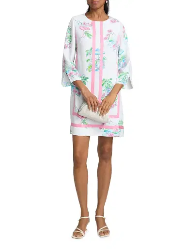 Lilly Pulitzer Women's Margaux Floral Straight Shirtdress - Resort White Dee Lightful - Size 10 | Thumbnail 2 Lilly Pulitzer Women's Margaux Floral Straight Shirtdress - Resort White Dee Lightful - Size 10 | Thumbnail 2