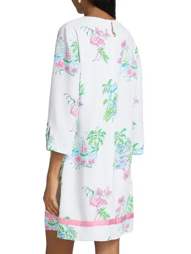 Lilly Pulitzer Women's Margaux Floral Straight Shirtdress - Resort White Dee Lightful - Size 10 | Thumbnail 5 Lilly Pulitzer Women's Margaux Floral Straight Shirtdress - Resort White Dee Lightful - Size 10 | Thumbnail 5