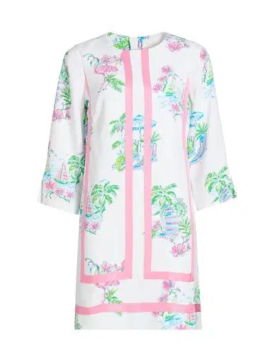Lilly Pulitzer Women's Margaux Floral Straight Shirtdress - Resort White Dee Lightful - Size 10 | Thumbnail 1 Lilly Pulitzer Women's Margaux Floral Straight Shirtdress - Resort White Dee Lightful - Size 10 | Thumbnail 1