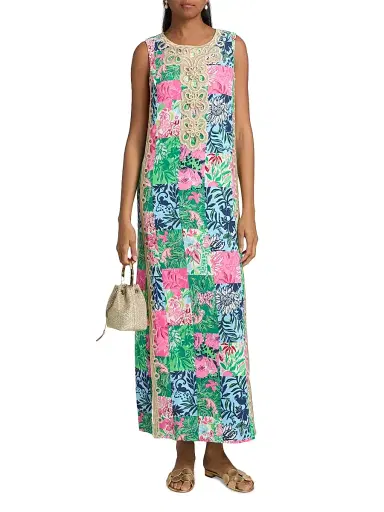 Lilly Pulitzer Women's Edita Patchwork Print Maxi Dress - Multi Party Punch Patch - Size 16 | Thumbnail 2 Lilly Pulitzer Women's Edita Patchwork Print Maxi Dress - Multi Party Punch Patch - Size 16 | Thumbnail 2