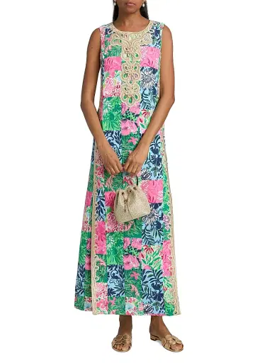 Lilly Pulitzer Women's Edita Patchwork Print Maxi Dress - Multi Party Punch Patch - Size 16 | Thumbnail 3 Lilly Pulitzer Women's Edita Patchwork Print Maxi Dress - Multi Party Punch Patch - Size 16 | Thumbnail 3