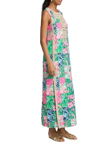 Lilly Pulitzer Women's Edita Patchwork Print Maxi Dress - Multi Party Punch Patch - Size 16 | Thumbnail 4 Lilly Pulitzer Women's Edita Patchwork Print Maxi Dress - Multi Party Punch Patch - Size 16 | Thumbnail 4