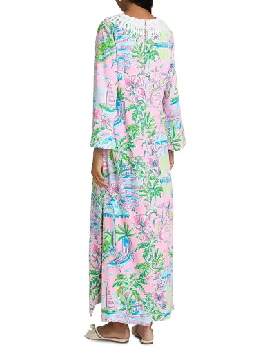 Lilly Pulitzer Women's Ocleppo Maxi Oversized Caftan - Conch Shell Pink - Size 12 | Thumbnail 5 Lilly Pulitzer Women's Ocleppo Maxi Oversized Caftan - Conch Shell Pink - Size 12 | Thumbnail 5