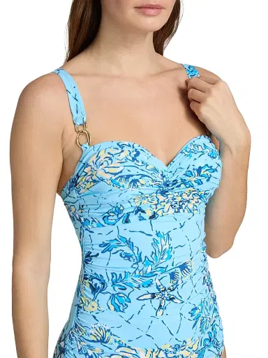 Lilly Pulitzer Women's Solaria Ruched One-Piece Swimsuit - Blue Multi - Size 8 | Thumbnail 5 Lilly Pulitzer Women's Solaria Ruched One-Piece Swimsuit - Blue Multi - Size 8 | Thumbnail 5