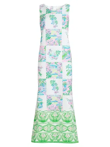 Lilly Pulitzer Women's Dee Patch Print Maxi Dress - Multi Sunny Dee Patch - Size 16 | Thumbnail 1 Lilly Pulitzer Women's Dee Patch Print Maxi Dress - Multi Sunny Dee Patch - Size 16 | Thumbnail 1