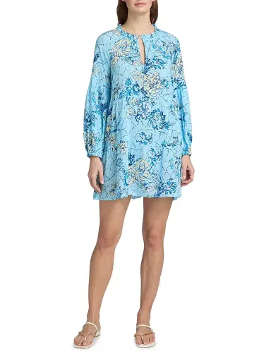 Lilly Pulitzer Women's Davian Bellevue Breakers Beach Cover-Up - Blue Multi - Size Large | Thumbnail 2 Lilly Pulitzer Women's Davian Bellevue Breakers Beach Cover-Up - Blue Multi - Size Large | Thumbnail 2