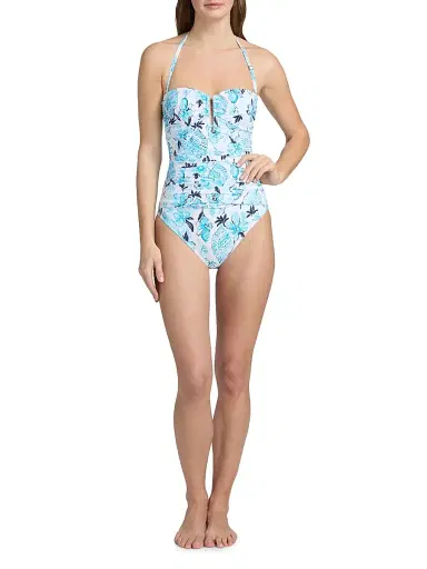 Lilly Pulitzer Women's Farlee Resort Seashell Splendor One-Piece Swimsuit - White Multi - Size 12 | Thumbnail 2 Lilly Pulitzer Women's Farlee Resort Seashell Splendor One-Piece Swimsuit - White Multi - Size 12 | Thumbnail 2