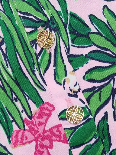 Lilly Pulitzer Women's Ensley Floral Tie-Waist Shirtdress - Conch Shell Pink - Size XL | Thumbnail 8 Lilly Pulitzer Women's Ensley Floral Tie-Waist Shirtdress - Conch Shell Pink - Size XL | Thumbnail 8