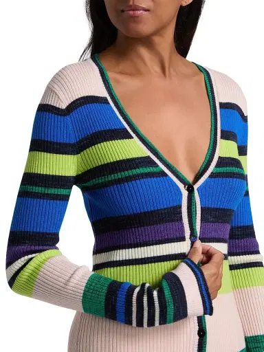 Ramy Brook Women's Emma Merino Wool Cardigan - Ultramarine Stripe | Thumbnail 6 Ramy Brook Women's Emma Merino Wool Cardigan - Ultramarine Stripe | Thumbnail 6
