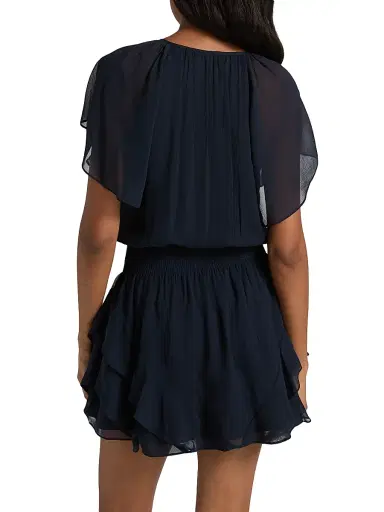 Ramy Brook Women's Ismeria Lace-Trimmed Silk Minidress - Navy | Thumbnail 5 Ramy Brook Women's Ismeria Lace-Trimmed Silk Minidress - Navy | Thumbnail 5