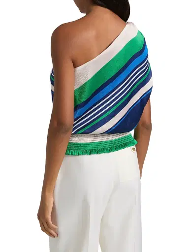 Ramy Brook Women's Delara Striped One-Shoulder Top - Ultramarine Stripe | Thumbnail 5 Ramy Brook Women's Delara Striped One-Shoulder Top - Ultramarine Stripe | Thumbnail 5