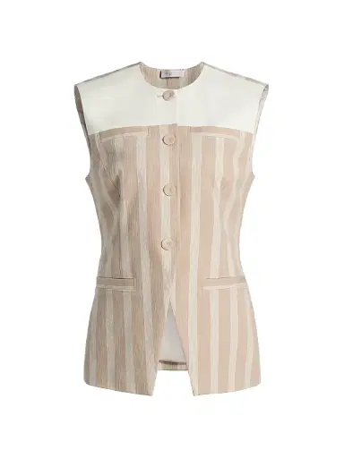 Ramy Brook Women's Nicola Striped Cotton-Blend Vest | Thumbnail 1 Ramy Brook Women's Nicola Striped Cotton-Blend Vest | Thumbnail 1