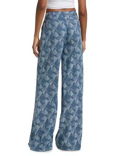 Ramy Brook Women's Leo Geometric Wide-Leg Jeans - Geo Denim | Thumbnail 5 Ramy Brook Women's Leo Geometric Wide-Leg Jeans - Geo Denim | Thumbnail 5