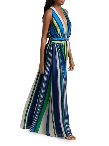 Ramy Brook Women's Kamil Striped Maxi Dress - Ultramarine Stripe | Thumbnail 2 Ramy Brook Women's Kamil Striped Maxi Dress - Ultramarine Stripe | Thumbnail 2