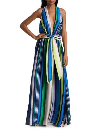 Ramy Brook Women's Kamil Striped Maxi Dress - Ultramarine Stripe | Thumbnail 3 Ramy Brook Women's Kamil Striped Maxi Dress - Ultramarine Stripe | Thumbnail 3