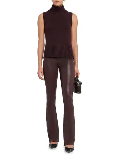 L'AGENCE Women's Selma Coated Boot-Cut Jeans - Dark Brown | Thumbnail 2 L'AGENCE Women's Selma Coated Boot-Cut Jeans - Dark Brown | Thumbnail 2