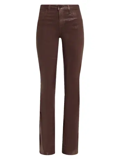 L'AGENCE Women's Selma Coated Boot-Cut Jeans - Dark Brown | Thumbnail 1 L'AGENCE Women's Selma Coated Boot-Cut Jeans - Dark Brown | Thumbnail 1