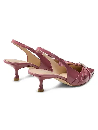 Stuart Weitzman Women's Georgie 50MM Patent Leather Slingback Pumps - Dusty Berry | Thumbnail 2 Stuart Weitzman Women's Georgie 50MM Patent Leather Slingback Pumps - Dusty Berry | Thumbnail 2