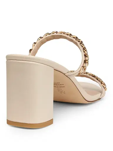 Stuart Weitzman Women's Soluxe 75MM Chain-Strap Leather Sandals - Linen | Thumbnail 3 Stuart Weitzman Women's Soluxe 75MM Chain-Strap Leather Sandals - Linen | Thumbnail 3